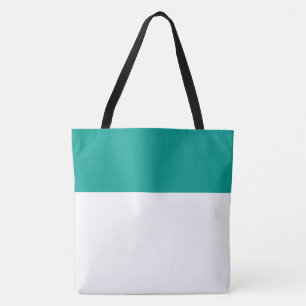 Elegant Slank Vit En Tredjedel Sommar Teal Överkan Tygkasse