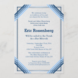 Elegant Slanted Linjer Pub Mitzvah-inbjudan Inbjudningar