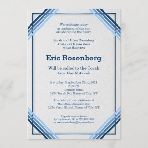 Elegant Slanted Linjer Pub Mitzvah-inbjudan Inbjudningar