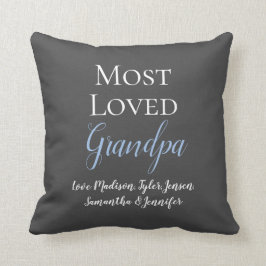 Elegant Slate Grått Mest Loved Grandpa Personlig Kudde
