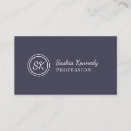 Elegant Slate Grått -Professionell Monogram Visitkort