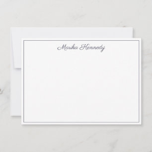 Elegant Slate Grått Script Diamond Namnteckning Anteckningskort