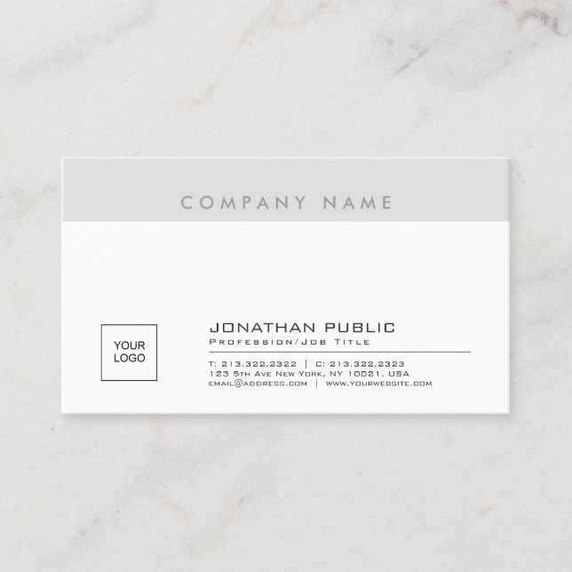 Elegant Sleek Kreativ Company Logotyp Plain Gracni Visitkort (Framsida)