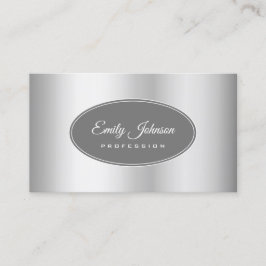 Elegant Sleek Silver Snyggt Grått Circle Ram Visitkort