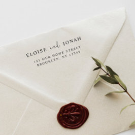 Elegant Sleek Snyggt Modern Bröllop par enkel Stämpel