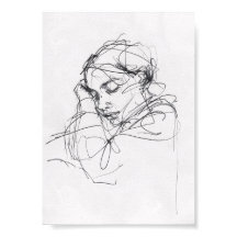 Elegant Sleeping Woman Porträtt - Premium