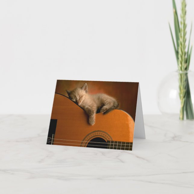 Elegant Sleft Kattunge Notecard Kort (Framsida)
