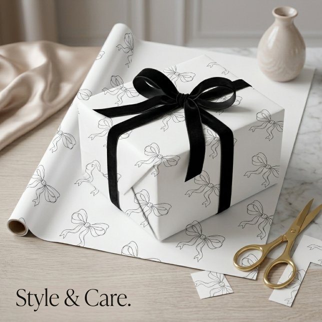 Elegant slinga personlig sömlös mönster presentpapper (Elegant Bow Personalized Seamless Pattern Wrapping Paper)