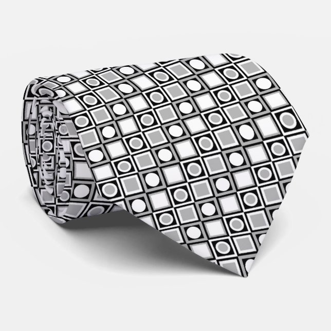 Elegant slips med svart vit grå retro mönster (Rullad)