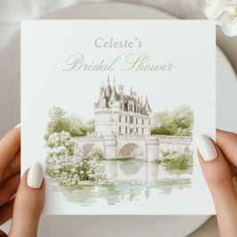 Elegant Slott Fransk Romantik Bröllopsdusch Pappersservett