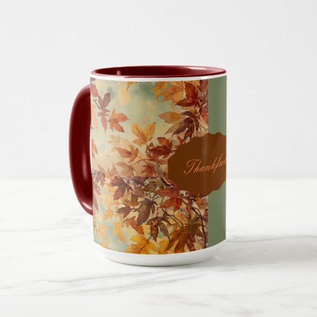 Elegant,Smakfest,Höstblad,Rustik Mugg (Framsida vänster)