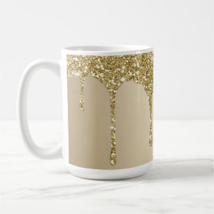Elegant smältande guld glitter glamour kaffemugg