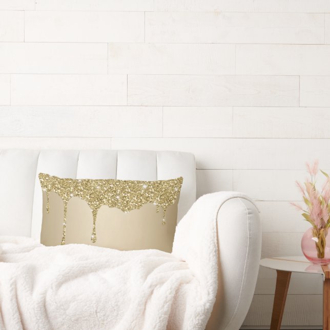 Elegant Smälter Guld Glittery Glam Lumbarkudde (Soffa)