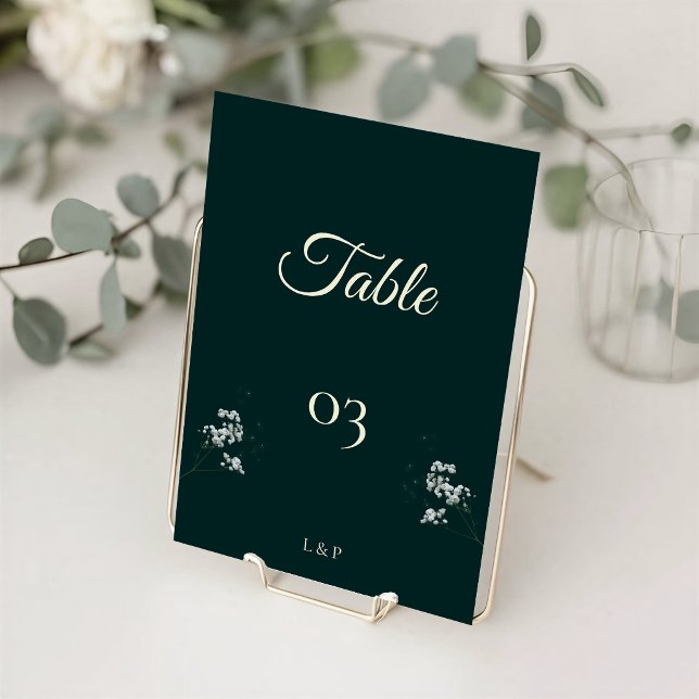 Elegant smaragdgrön babysand Wedding Bordsnummer (Skapare uppladdad)