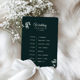 Elegant smaragdgrön babysand Wedding Program