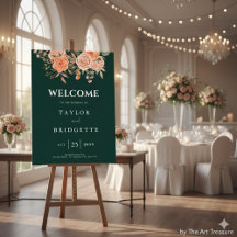 Elegant smaragdgrön blomster höst bröllop välkomst
