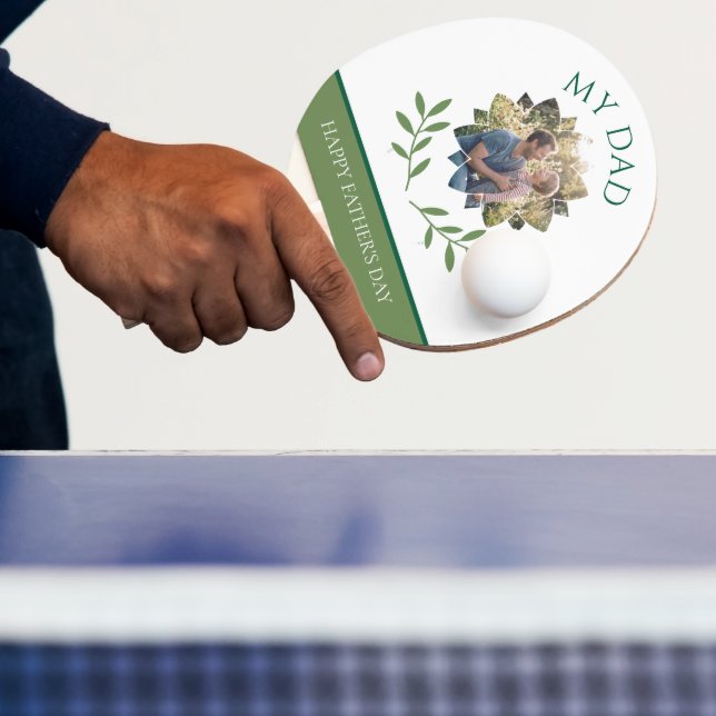 Elegant smaragdgrön murgröna faderns dag anpassad  pingisracket (Insitu)