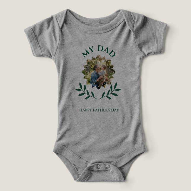 Elegant smaragdgrön murgröna faderns dag anpassad  t shirt (Design Framsida)