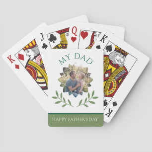 Elegant smaragdgrön murgröna fadersdag anpassad bi casinokort