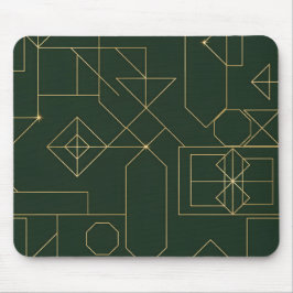 Elegant smaragdgrön och guld geometrisk Art Deco Musmatta