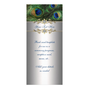 Elegant smaragdgrön påfågelställkort reklamkort