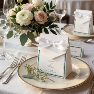 Elegant smaragdgrön presentlåda till bröllop