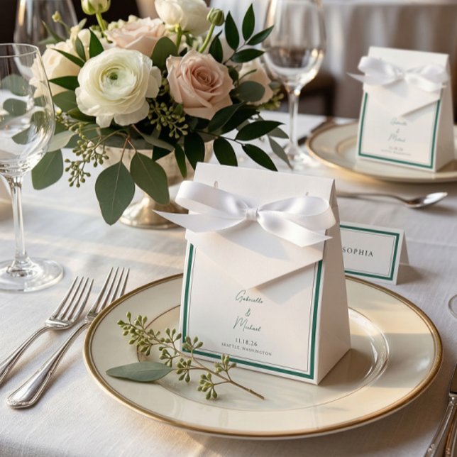 Elegant smaragdgrön presentlåda till bröllop (Skapare uppladdad)