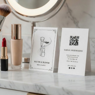Elegant sminkartist visitkort med QR-kod