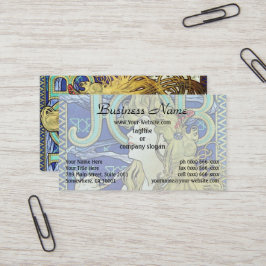 Elegant Smoke,Job by Alphonse Mucha Art nouveau Visitkort