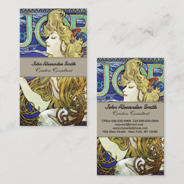 Elegant Smoke,Job by Alphonse Mucha Art nouveau Visitkort