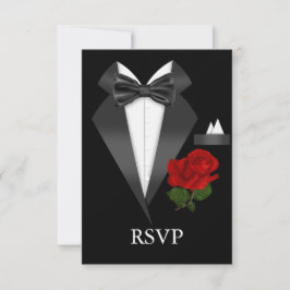 Elegant Smoking och Ros Svart Tilläggning RSVP OSA Kort