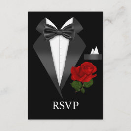 Elegant Smoking och Ros Svart Tilläggning RSVP OSA Kort