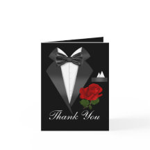 Elegant Smoking & Ros Svart Smokingfest Tackkort