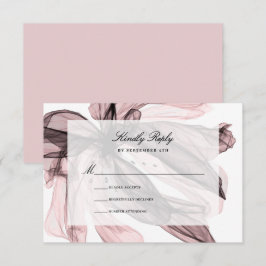 Elegant Smoky Blommigt Dusty Ro Rosa Bröllop OSA Kort