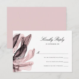 Elegant Smoky Flowers Dusty Ro Rosa Bröllop OSA Kort