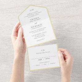 Elegant smörgul monogram modern bröllop
