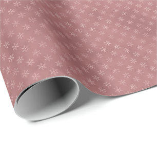 Elegant smutsig rosé snöflinga julpresent presentpapper