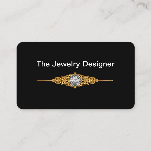 Elegant smyckedesigner visitkort (Framsida)