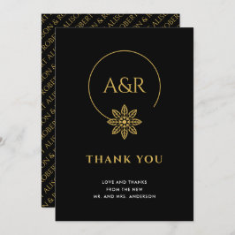 Elegant smycken inspirerade ram & initialer bröllo tack kort