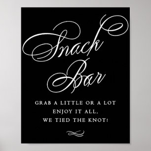 Elegant Snack Pub Black Calligraphy CHIC BORD Poster