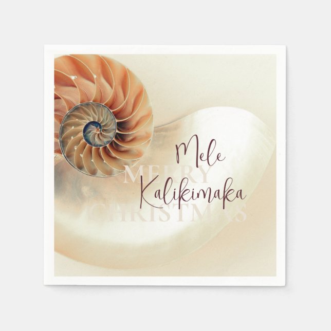 Elegant Snäcka Hawaii Jul Pappersservett (Framsidan)