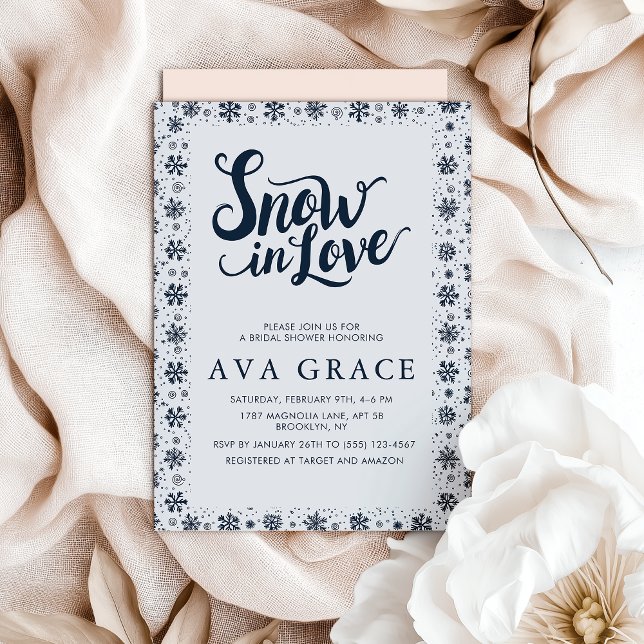 Elegant Snö i Kärlek vinterMöhippan Inbjudningar (Skapare uppladdad)