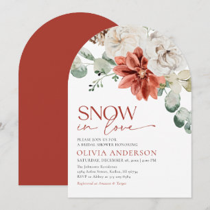 Elegant Snö i Kärlek Winter Red Möhippa Inbjudningar