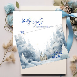 Elegant Snö liggande Vinterhavet Bröllop OSA Kort