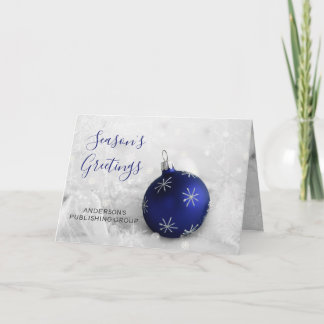 Elegant Snö Scene Navy Ornament Company Helgdag Helgkort