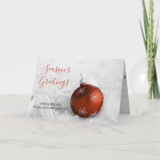 Elegant Snö Scene Orange Ornament Company Helgdag Helgkort