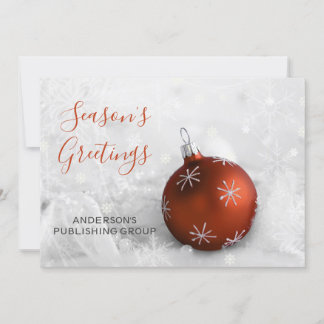 Elegant Snö Scene Orange Ornament Company Julkort