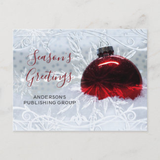 Elegant Snö Scene Red Ornament Business helgdag Helg Vykort