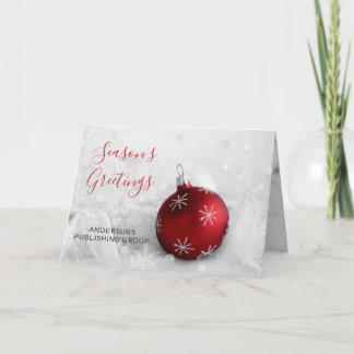 Elegant Snö Scene Red Ornament Company Helgdag Helgkort