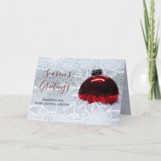 Elegant Snö Scene Red Ornament Company Helgdag Helgkort
